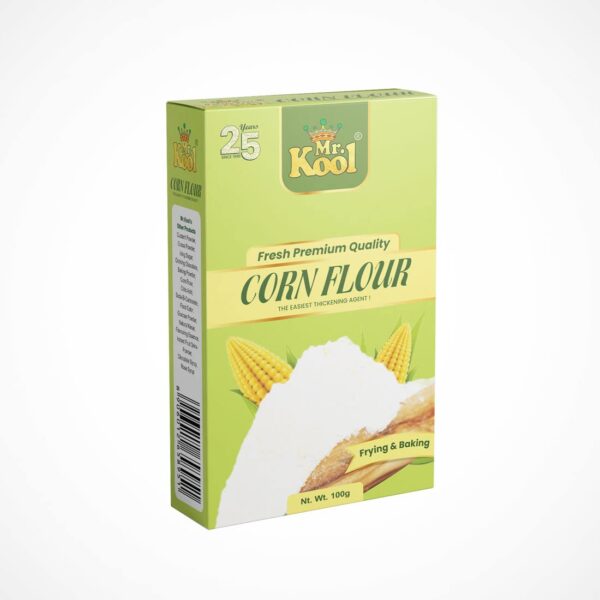 Mr. Kool Corn Flour Powder (Makka Aata) for Frying, Baking and Cooking, Thickening Flour for Soups,Gravies, Cakes 100 Gm