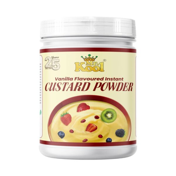 Mr.Kool Custard Powder | Golden Vanilla Flavor | Pure Veg 800 g Jar Pack