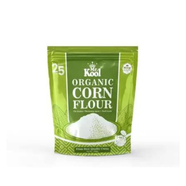 Mr. Kool Corn Flour Powder (Makka Aata) for Frying, Baking and Cooking, Thickening Flour for Soups,Gravies, Cakes 500 Gm Bag