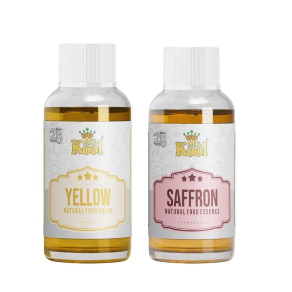 Mr.Kool Natural Food Color Yellow, Food Essence Saffron 28 mL X 2 Pack