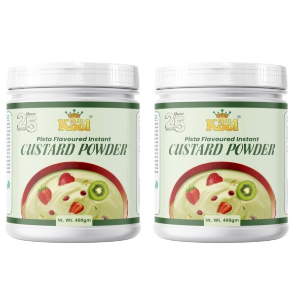 Mr. Kool Custard Powder Pista Flavor Jar 400 Gm X 2 Pack